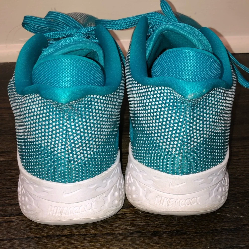 Nike Air Zoom Mens BB  Teal and White Basketball Shoes size 11 - Picture 7 of 13